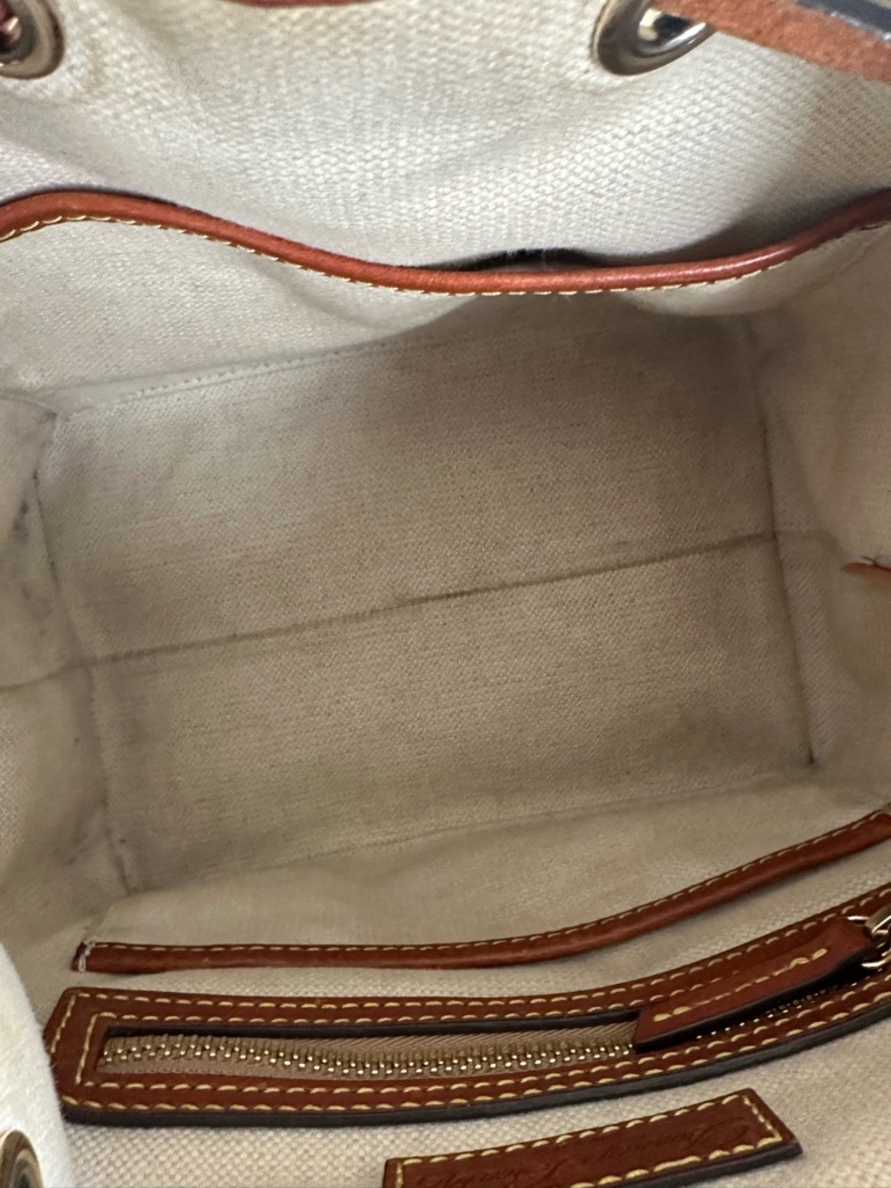 Dooney & Bourke K1169158 Monogram Small Drawstring Shoulder Bag with Tassels. - Picture 13 of 16